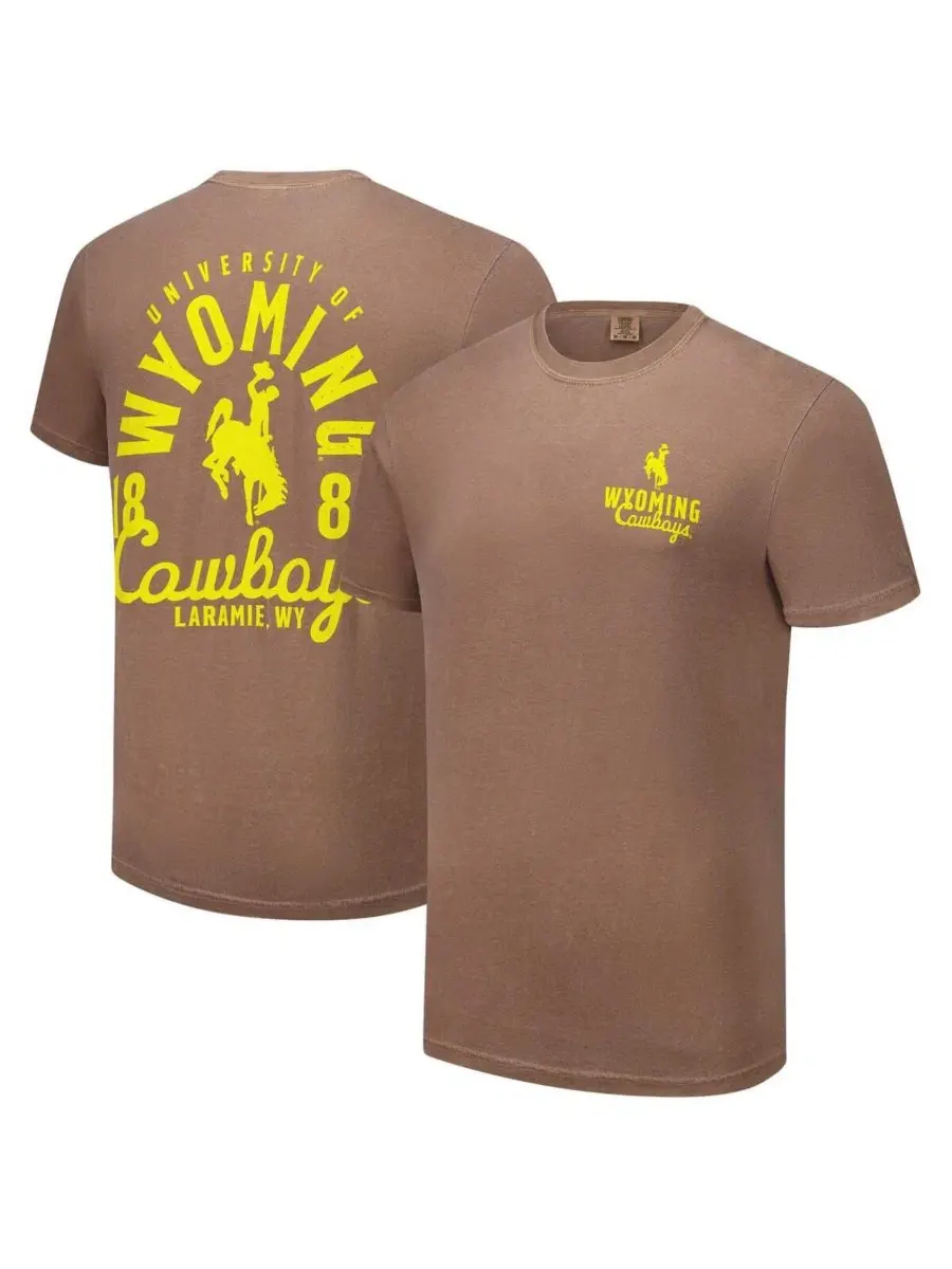 Футболка с принтом Wyoming Cowboys Mascot Overlay Image One — изображение 1 из 3, коричневый