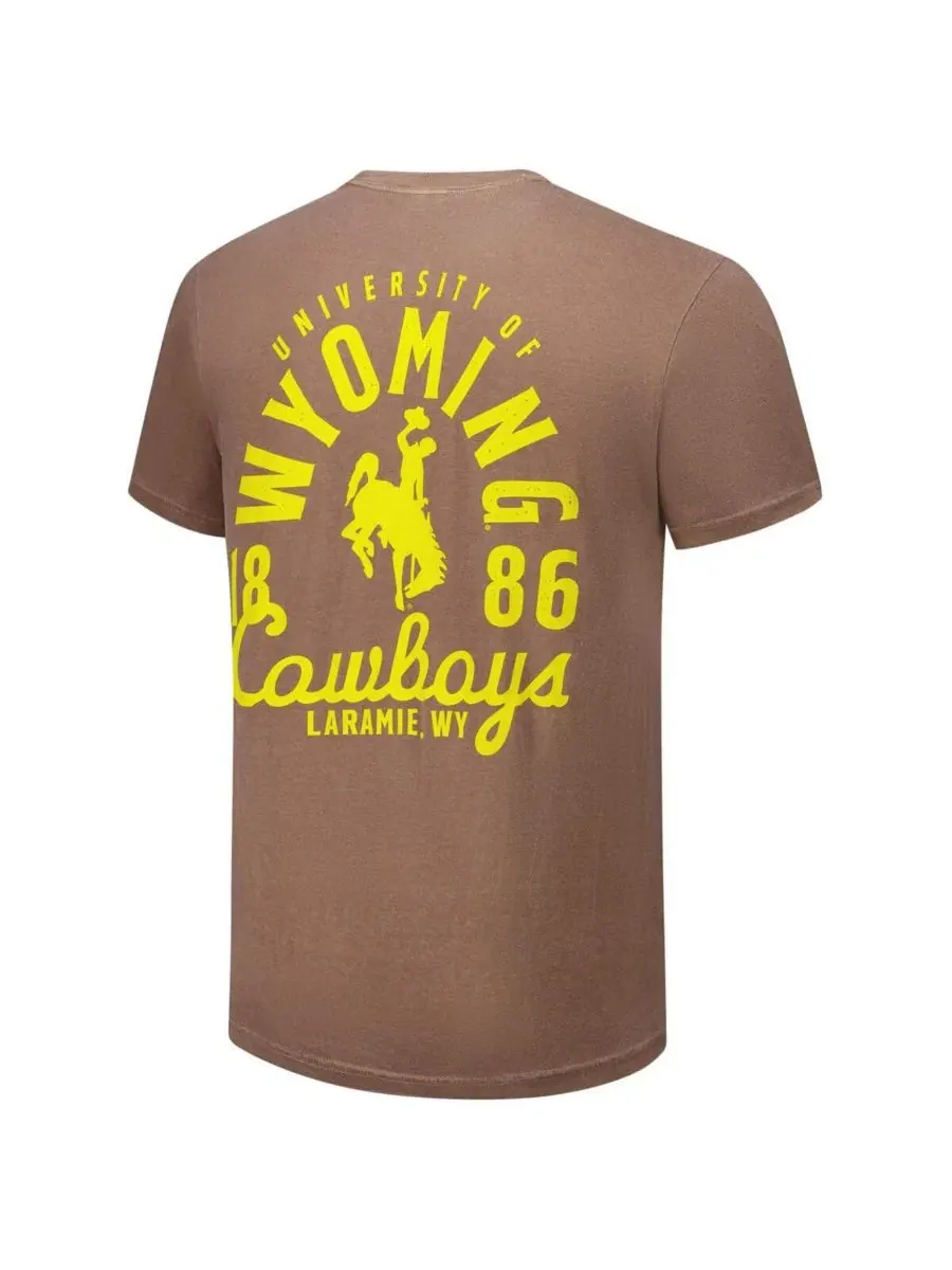 Футболка с принтом Wyoming Cowboys Mascot Overlay Image One — изображение 2 из 3, коричневый