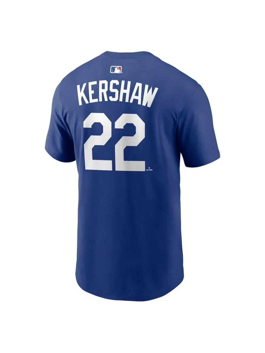 Футболка с принтом Clayton Kershaw Alternate Name Number Nike — изображение 3 из 3, королевский