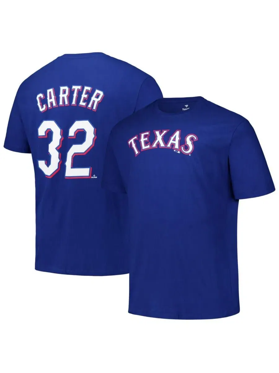 Футболка с длинным рукавом Evan Carter Name and Number Fanatics — изображение 1 из 3, королевский