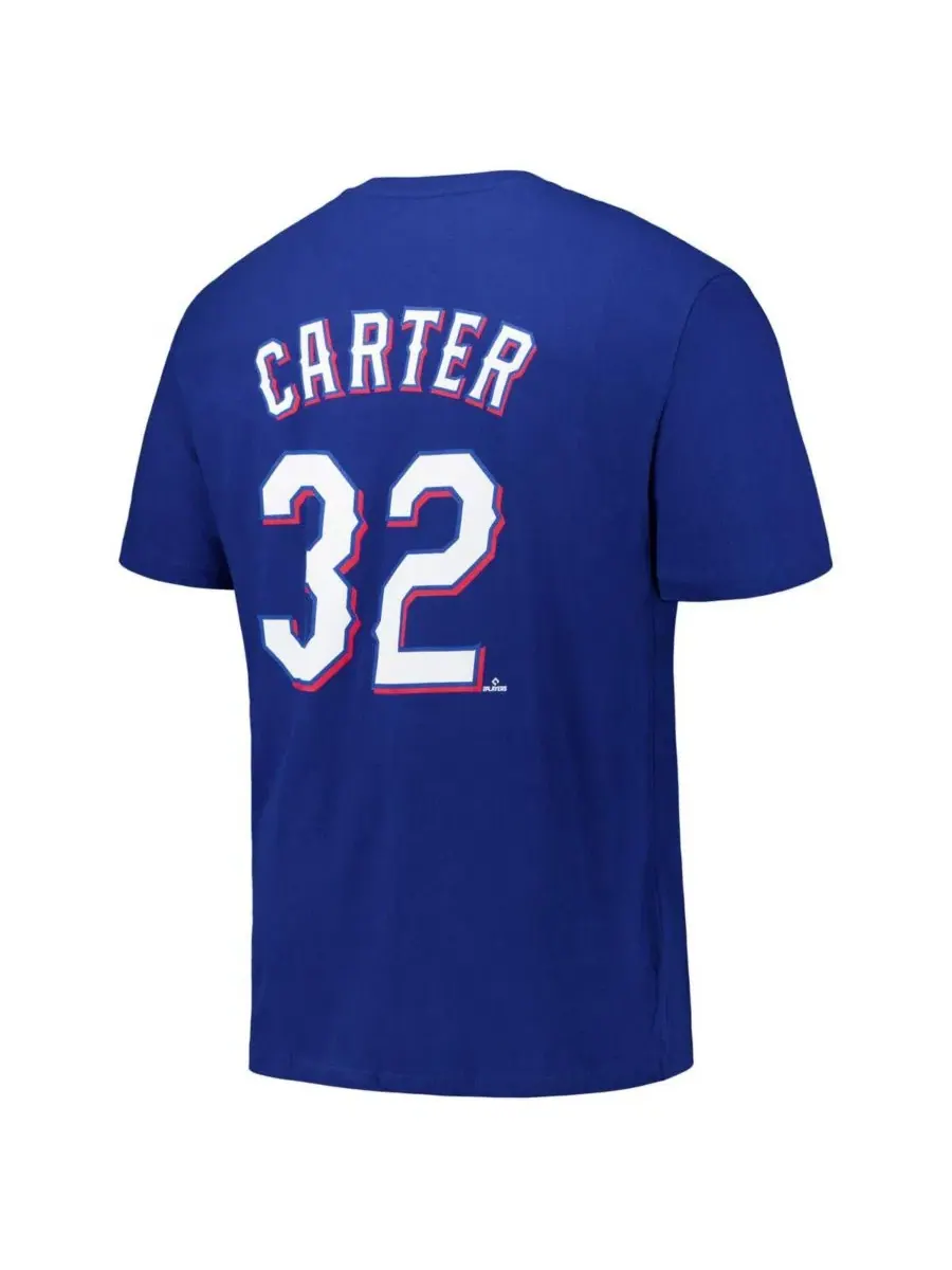 Футболка с длинным рукавом Evan Carter Name and Number Fanatics — изображение 3 из 3, королевский