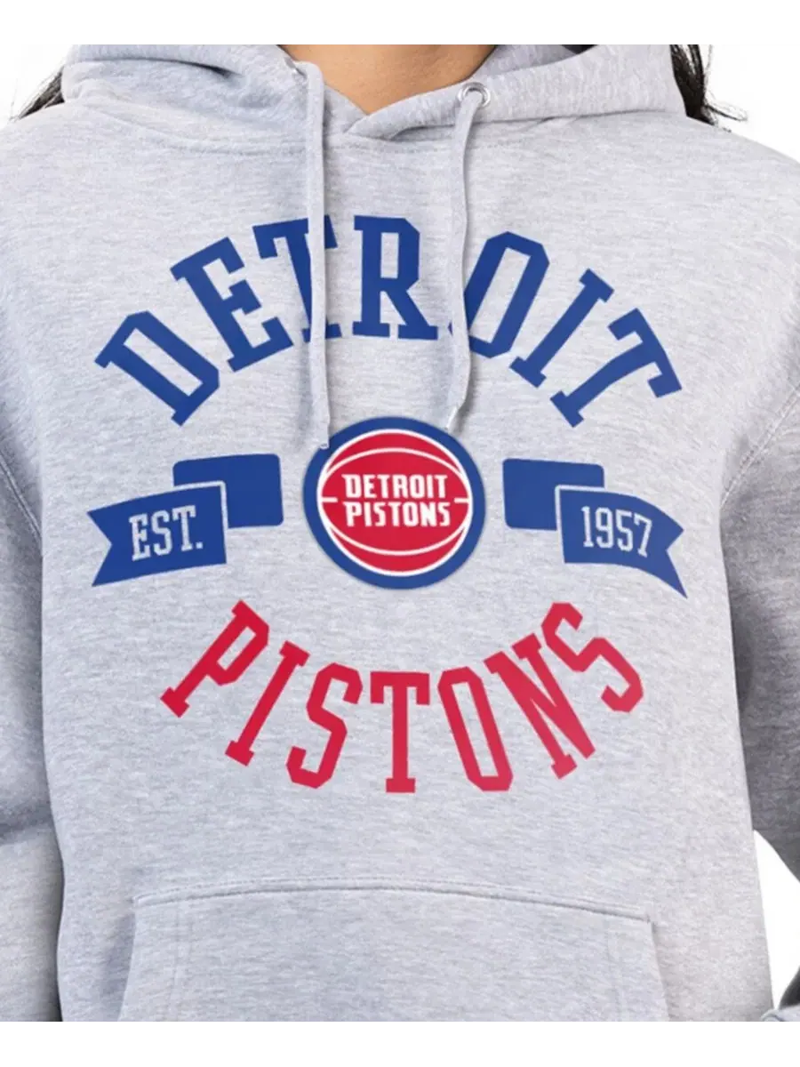 Худи с капюшоном с принтом Detroit Pistons G-III 4Her by Carl Banks — изображение 3 из 3, серый