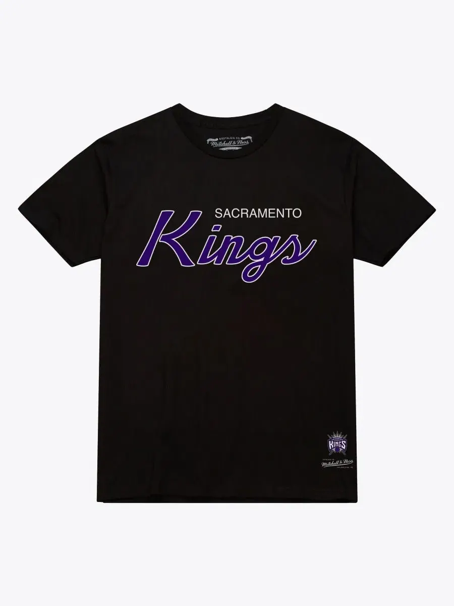 Футболка с принтом Wordmark Sacramento Kings Mitchell & Ness — изображение 1 из 2, черный