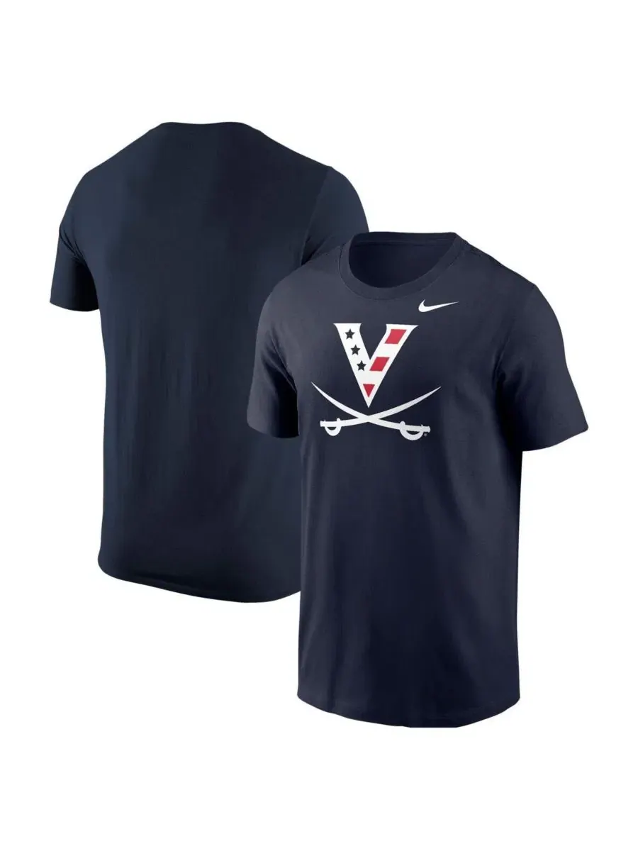 Футболка с принтом Virginia Cavaliers Red White Hoo Logo Nike — изображение 1 из 3, темно-синий