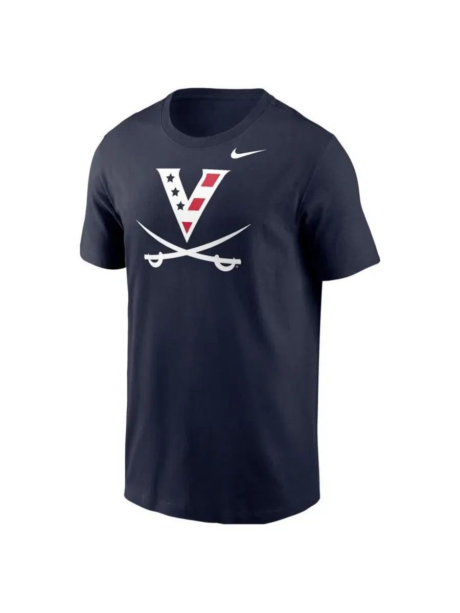 Футболка с принтом Virginia Cavaliers Red White Hoo Logo Nike — изображение 3 из 3, темно-синий
