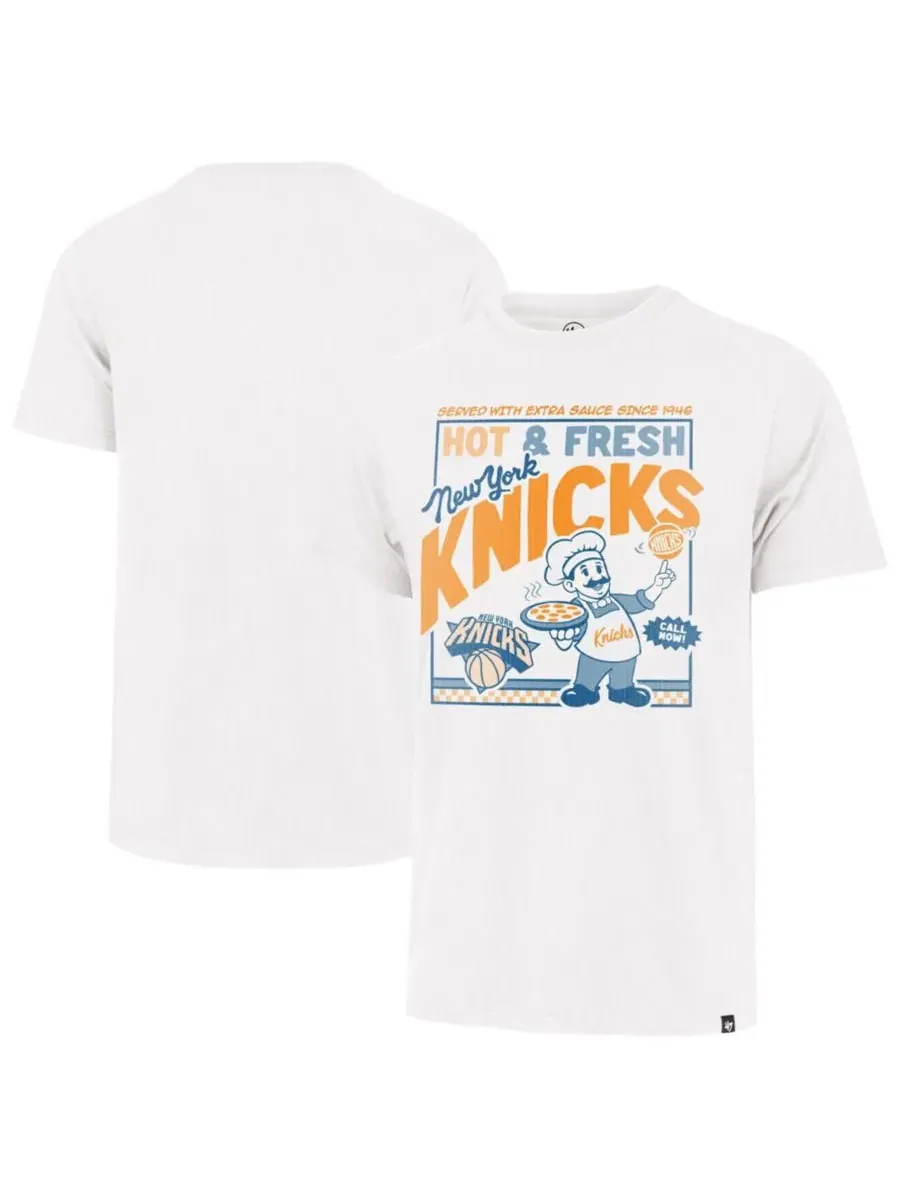 Футболка с принтом New York Knicks Pizza Profile — белый