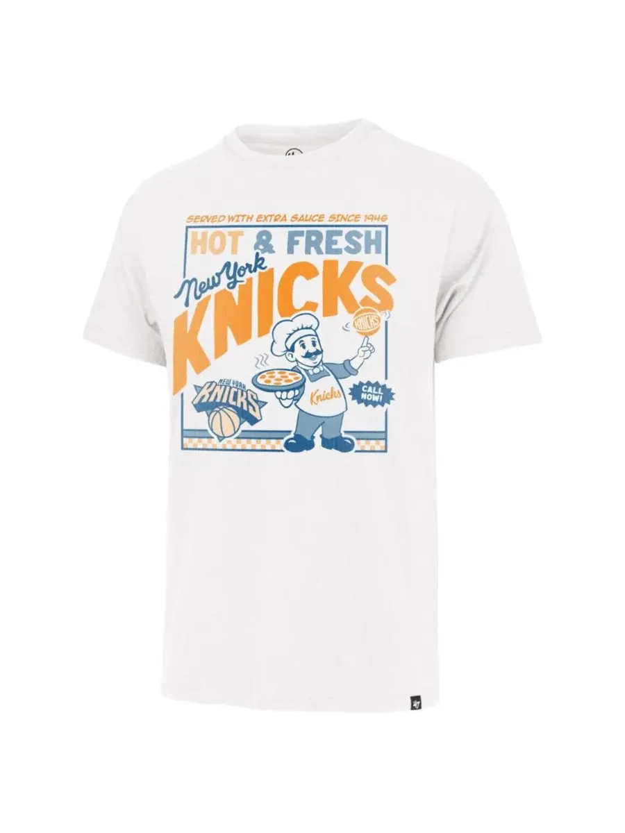 Футболка с принтом New York Knicks Pizza Profile — изображение 2 из 3, белый