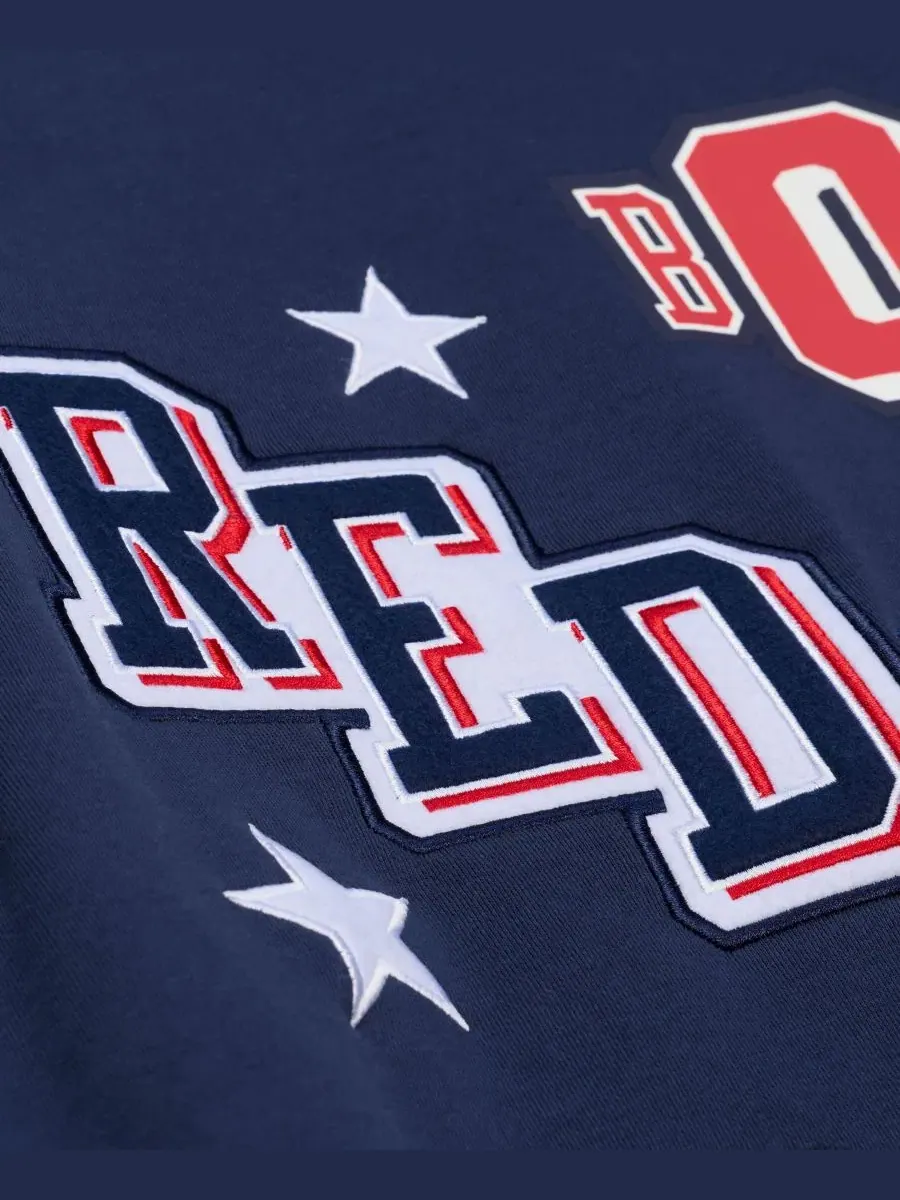 Свитшот женский с вышивкой Boston Red Sox Pep Rally Mitchell & Ness — изображение 2 из 5, темно-синий