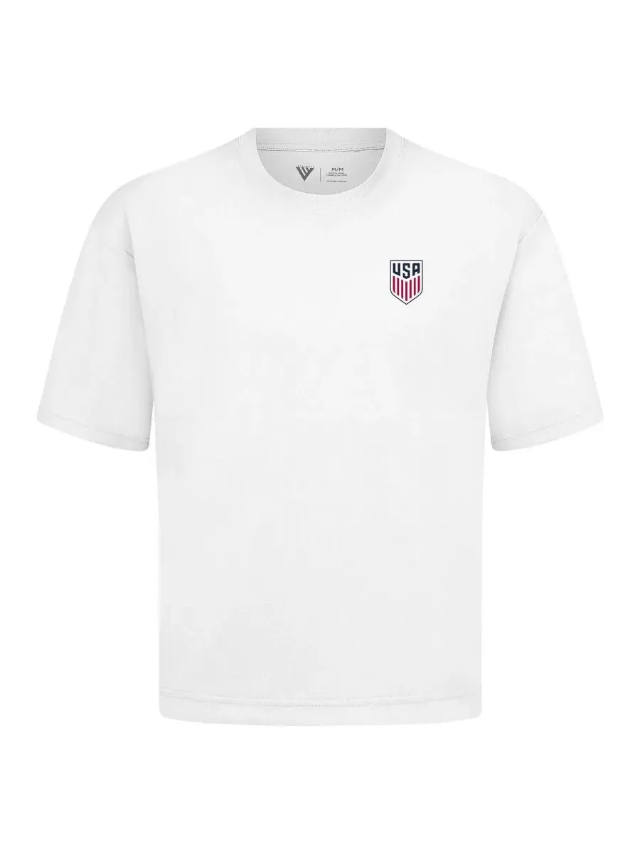 Футболка с вышитой нашивкой USMNT, Oversized Fit LevelWear — изображение 1 из 1, белый