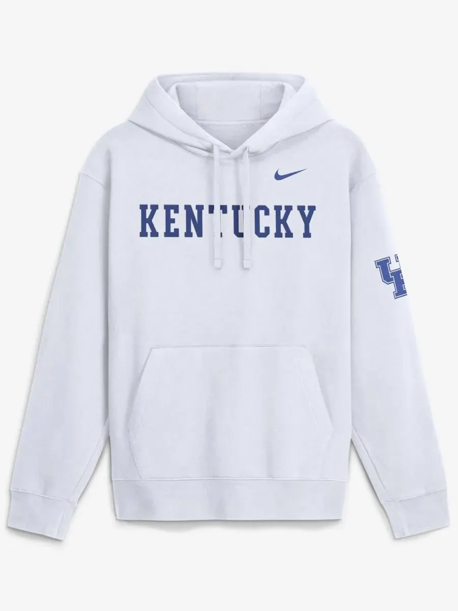 Худи с капюшоном с флисом, с принтом, Kentucky Wildcats 2026 Sideline Club Nike — изображение 1 из 2, белый