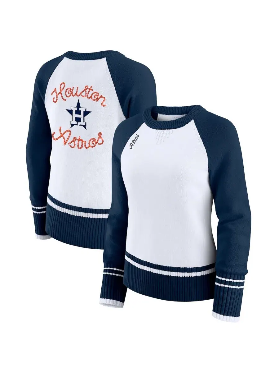 Женский свитер с реглан-рукавами с принтом Houston Astros WEAR by Erin Andrews — изображение 1 из 5, белый