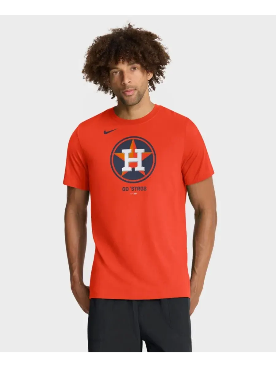 Футболка с принтом Houston Astros Tri-Blend Logo Nike — изображение 1 из 4, оранжевый