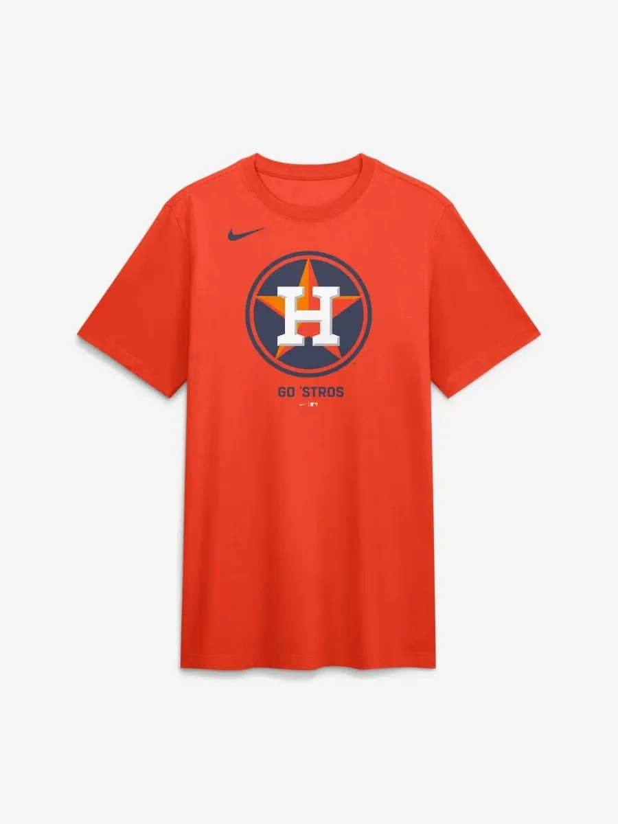 Футболка с принтом Houston Astros Tri-Blend Logo Nike — изображение 2 из 4, оранжевый