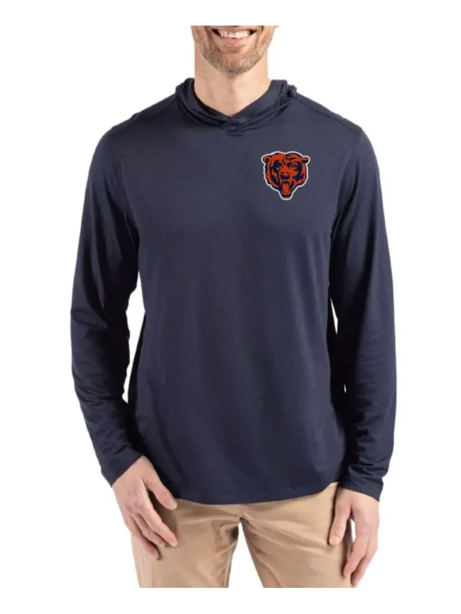 Худи-футболка с длинным рукавом Chicago Bears Coastline Epic Comfort Eco Cutter & Buck — изображение 1 из 2, темно-синий