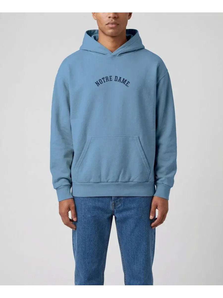 Худи оверсайз с вышивкой Notre Dame Fighting Irish Upside Down Uscape Apparel — синий
