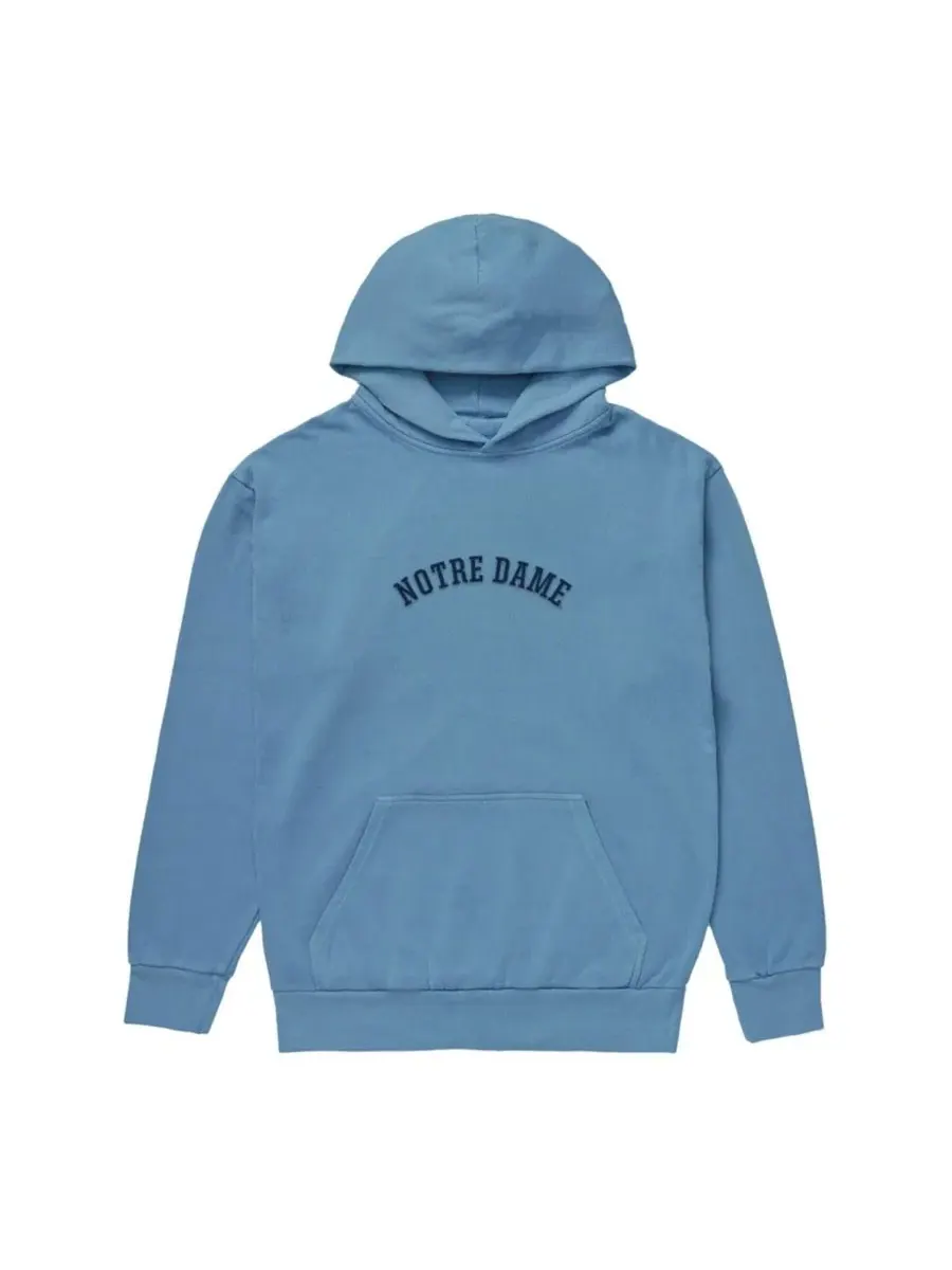 Худи оверсайз с вышивкой Notre Dame Fighting Irish Upside Down Uscape Apparel — изображение 2 из 2, светлый синий