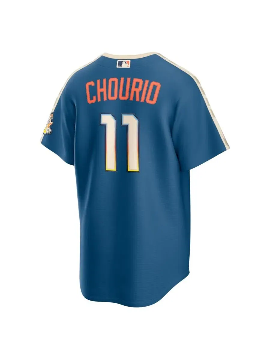 Игровая футболка Nike Jackson Chourio Mineral Blue Milwaukee Brewers 2026 City Connect — изображение 3 из 7, синий