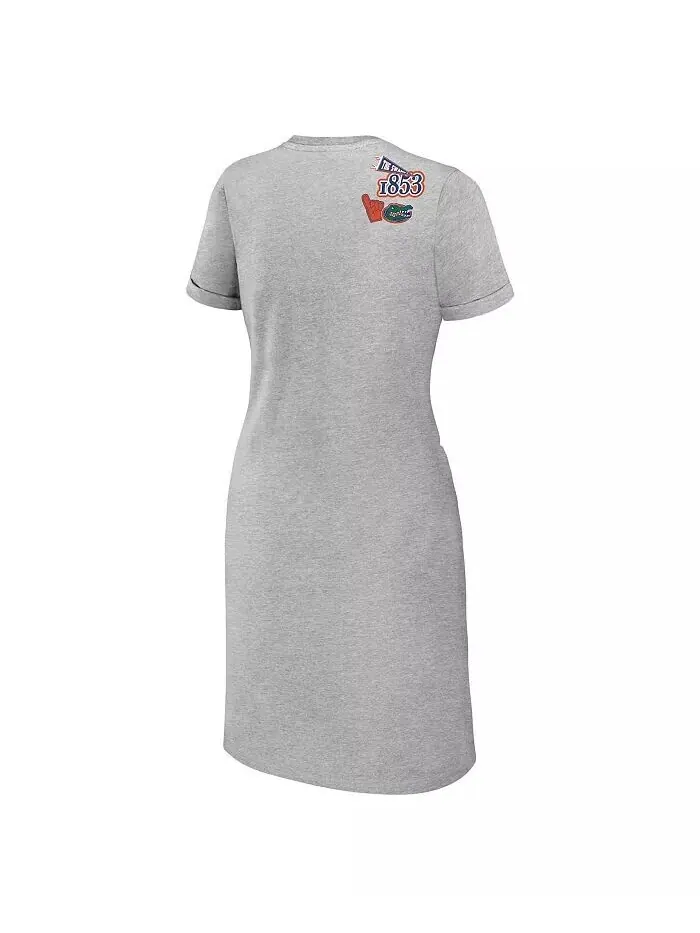 Женское платье-футболка с завязками Heather Grey Florida Gators Wear By Erin Andrews — изображение 2 из 3