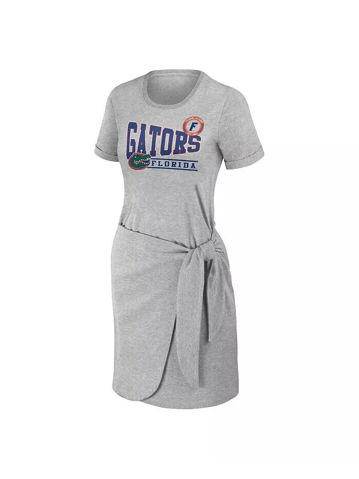 Женское платье-футболка с завязками Heather Grey Florida Gators Wear By Erin Andrews — изображение 3 из 3