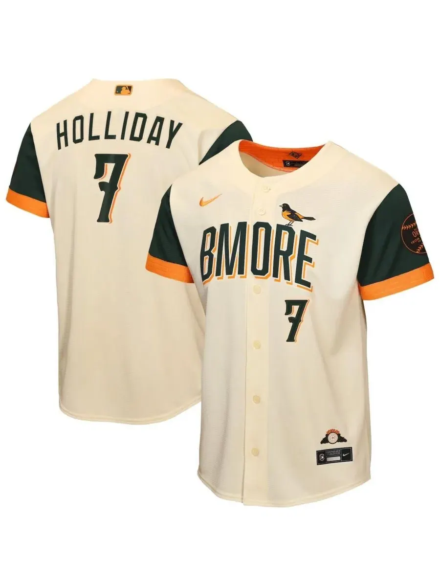 Детская футболка с коротким рукавом Jackson Holliday Cream Baltimore Orioles 2026 City Connect — изображение 1 из 3, бежевый