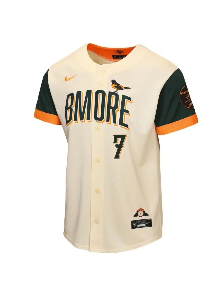 Детская футболка с коротким рукавом Jackson Holliday Cream Baltimore Orioles 2026 City Connect — изображение 2 из 3, бежевый
