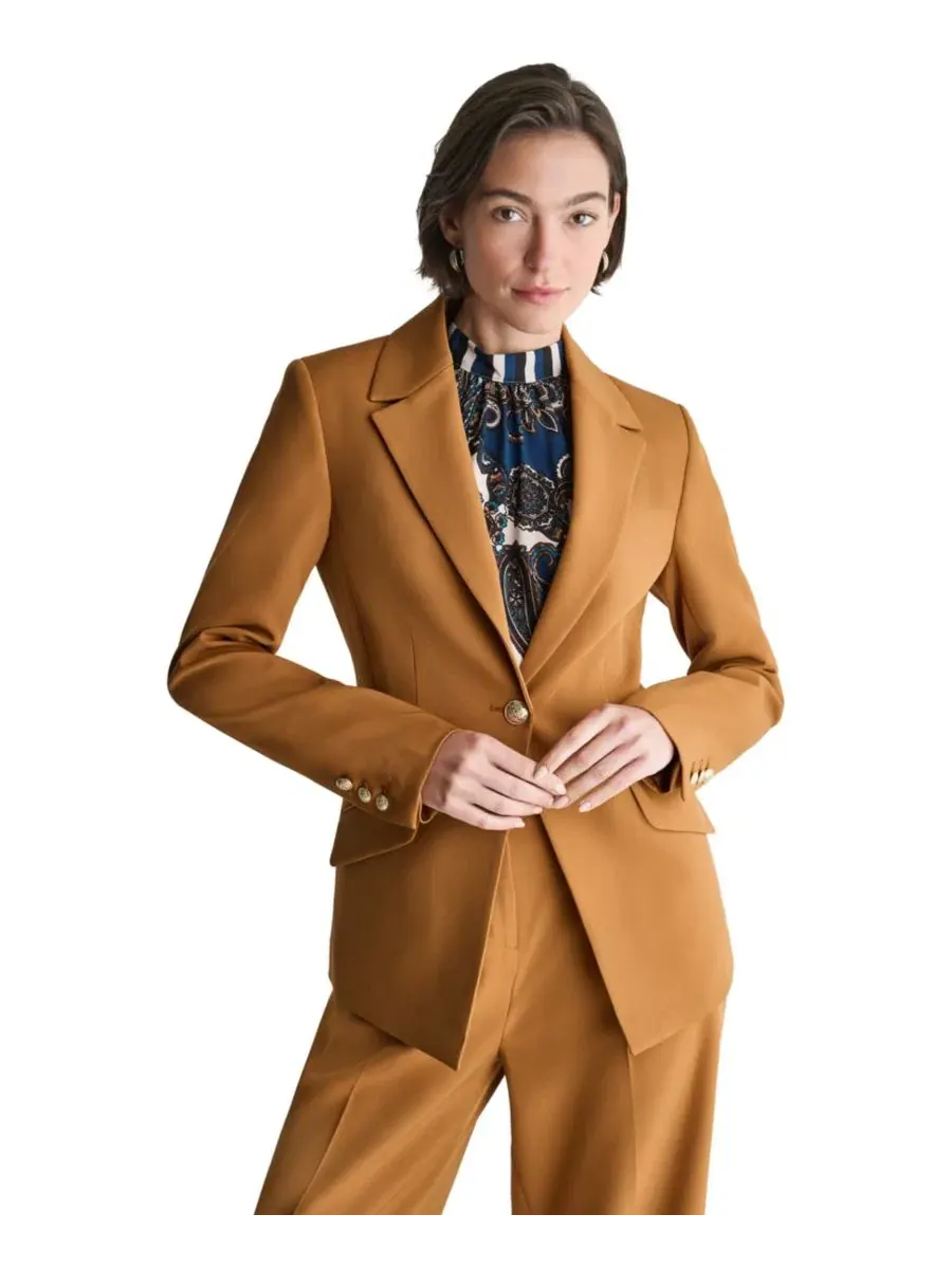Женский блейзер с подплечниками, однобортный, с лацканами BCBG, Sienna Thread — изображение 1 из 7