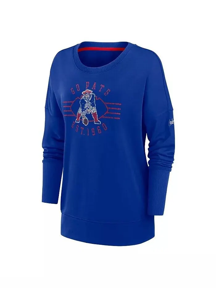 Женский пуловер с надписью Royal New England Patriots Rewind Playback Icon Performance, толстовка — изображение 2 из 2