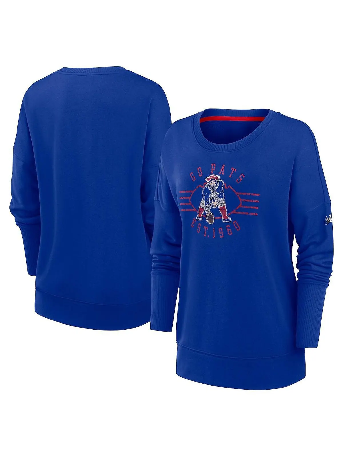 Женский пуловер с капюшоном royal new england patriots rewind playback icon performance Nike — изображение 1 из 2