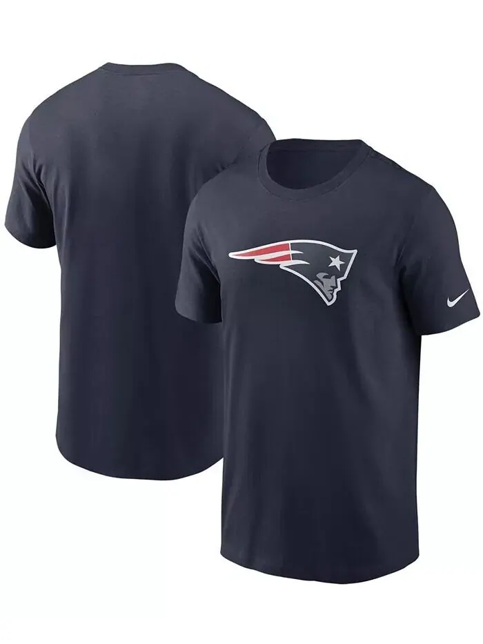 Мужская темно-синяя футболка с основным логотипом New England Patriots Nike — изображение 1 из 3