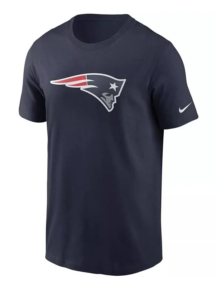 Мужская темно-синяя футболка с основным логотипом New England Patriots Nike — изображение 3 из 3