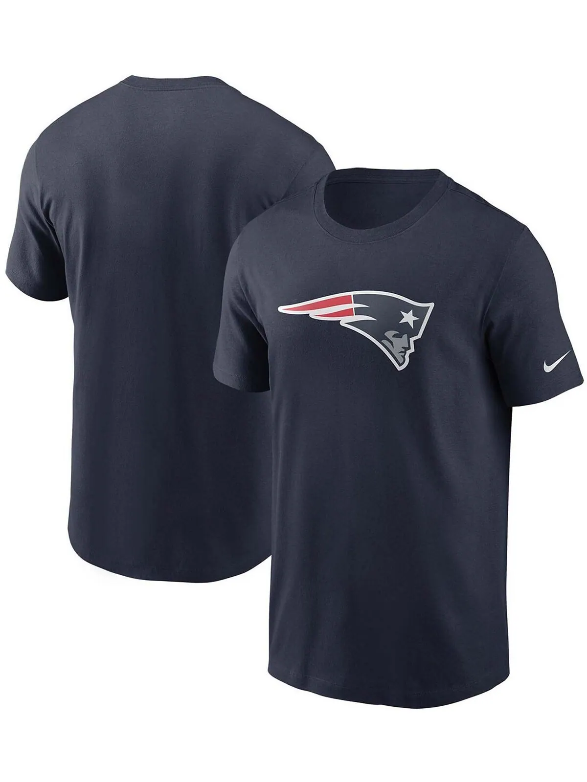 Мужская темно-синяя футболка с основным логотипом New England Patriots Nike — изображение 1 из 3, темно-синий