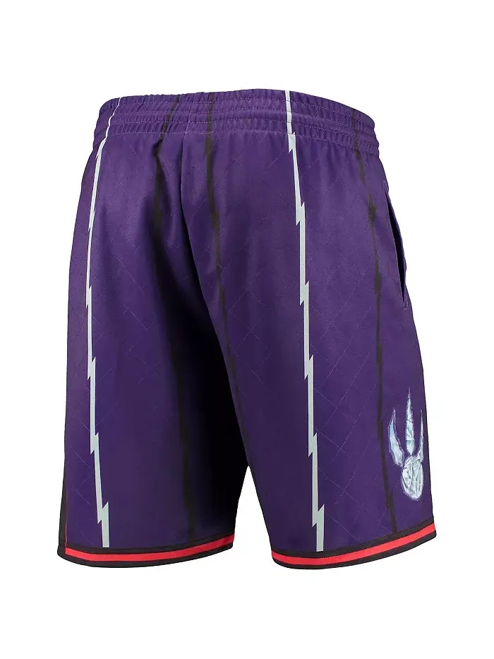 Мужские шорты Toronto Raptors 1998 Hardwood Classics 75th Anniversary Swingman, фиолетовые Mitchell — изображение 3 из 4