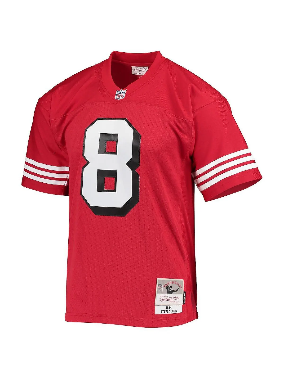 Мужская футболка steve young scarlet san francisco 49ers 1994 legacy, копия джерси Mitchell & Ness — изображение 2 из 3, алый