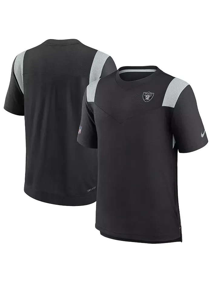 Мужская черная футболка Las Vegas Raiders 2022 Sideline Tonal Logo Performance Player Nike — изображение 1 из 1