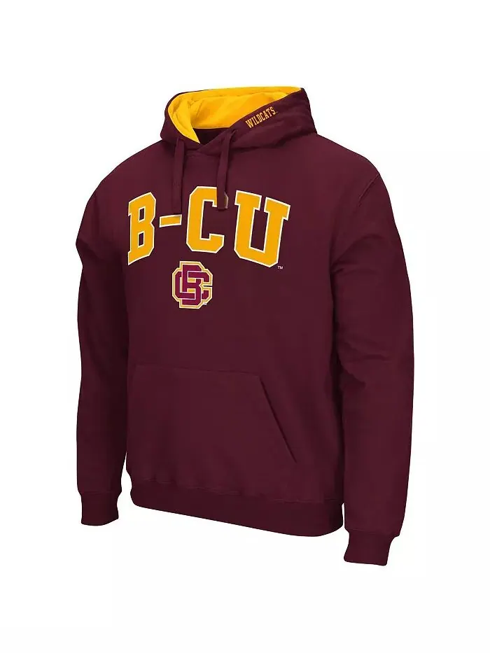 Мужская темно-бордовая толстовка с капюшоном Bethune-Cookman Wildcats Arch & Logo Colosseum — изображение 2 из 3