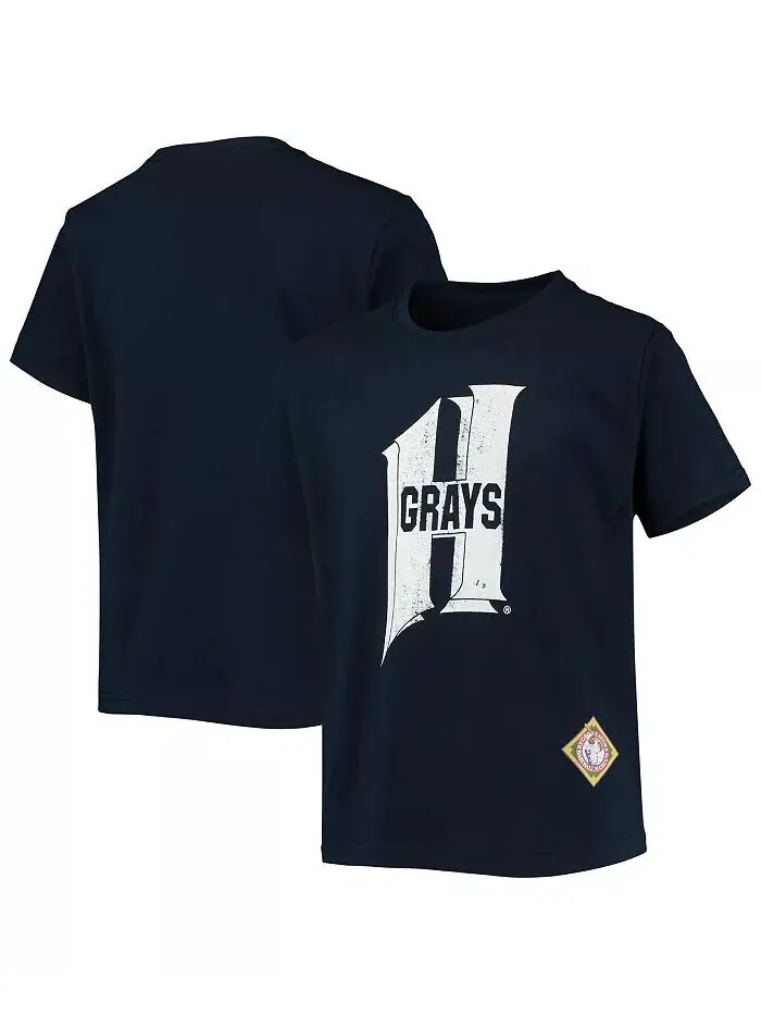 Темно-синяя футболка с логотипом Big Boys Homestead Greys Negro League Stitches — изображение 1 из 1