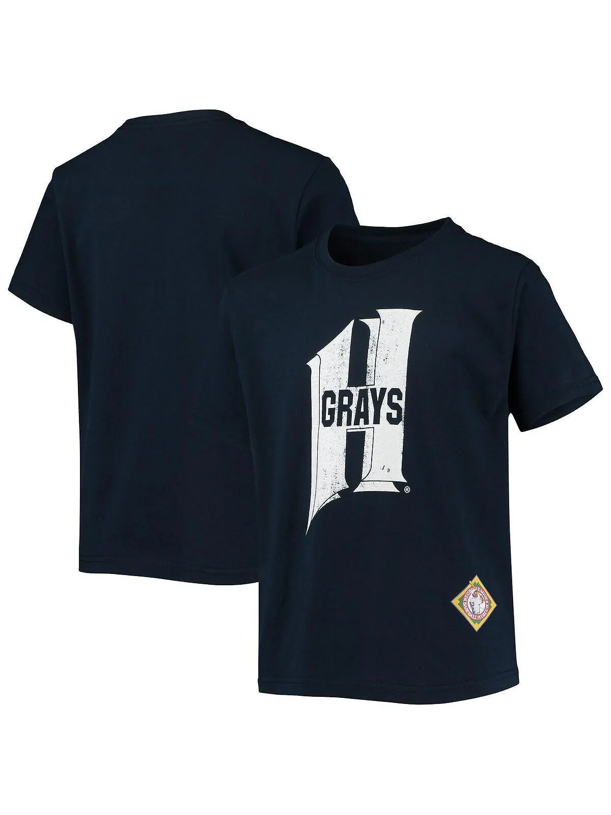 Темно-синяя футболка с логотипом Big Boys Homestead Greys Negro League Stitches — изображение 1 из 1, темно-синий