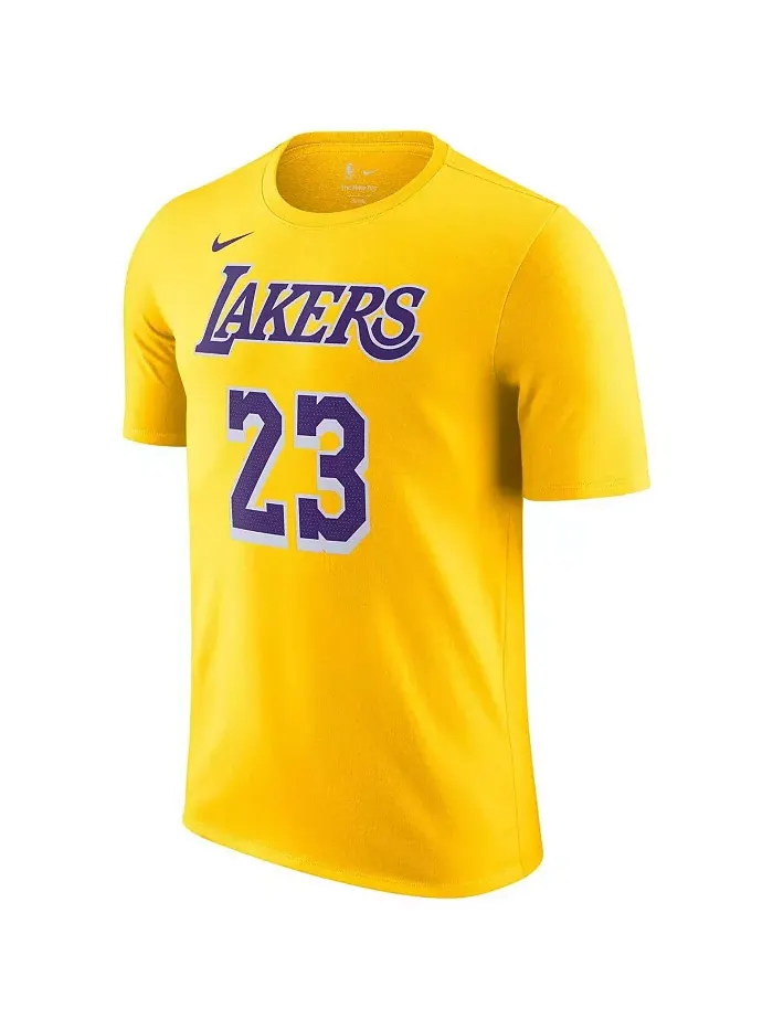 Мужская футболка LeBron James Gold с именем и номером Los Angeles Lakers Nike — изображение 2 из 3