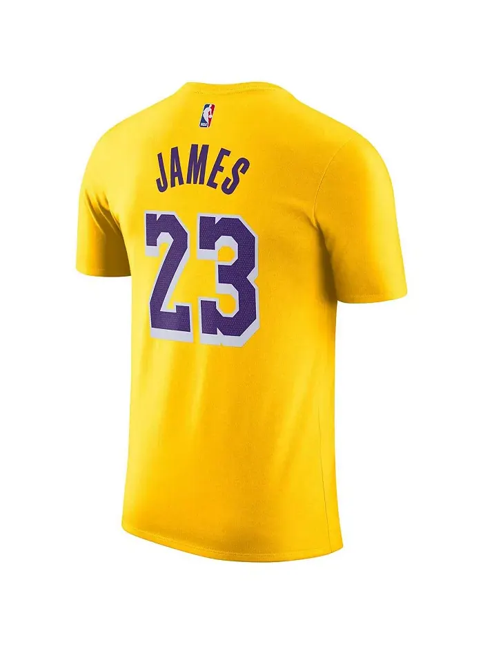 Мужская футболка LeBron James Gold с именем и номером Los Angeles Lakers Nike — изображение 3 из 3