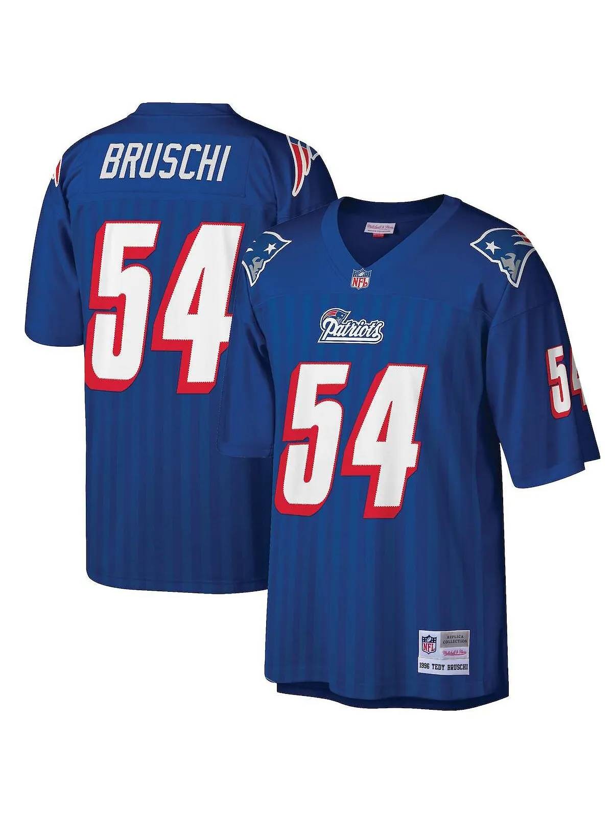 Мужская футболка Теди Бруски Royal New England Patriots Big and Tall 1996 года, реплика вышедшего — изображение 1 из 3