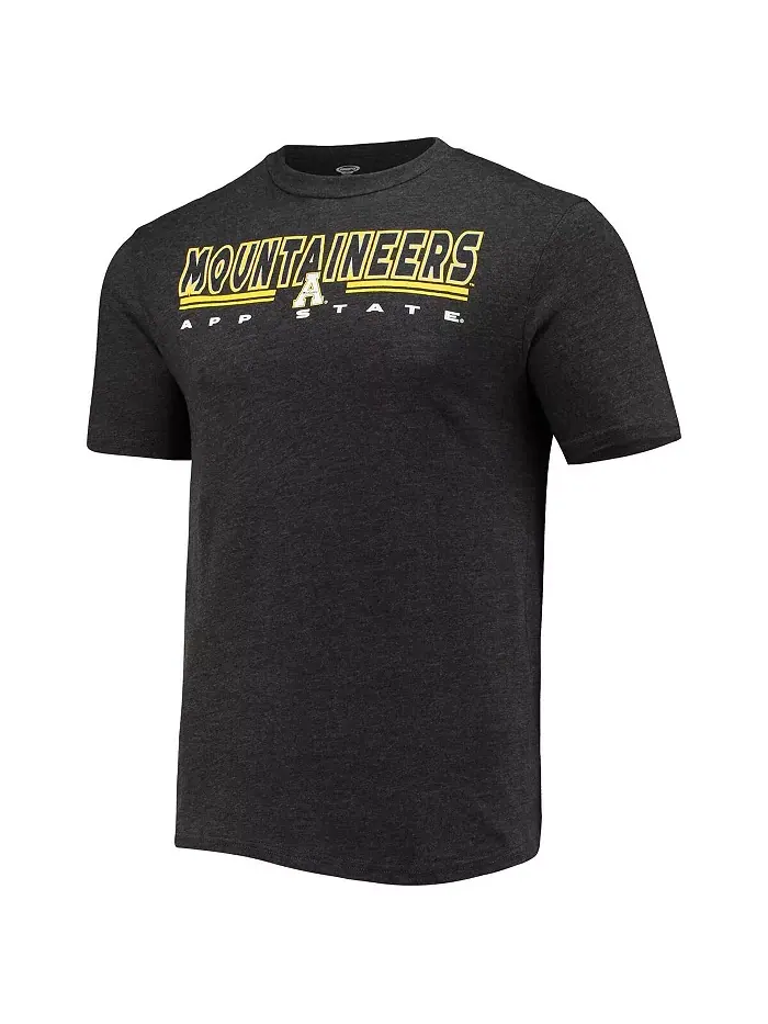 Мужской комплект для сна Appalachian State Mountaineers Meter из футерной ткани в сером и черном — изображение 2 из 4