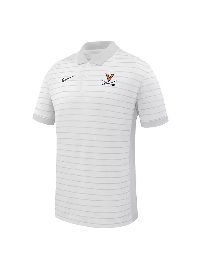 Мужская белая поло Virginia Cavaliers 2025 Early Season Coaches Sideline Victory Stripe Performance — изображение 2 из 3