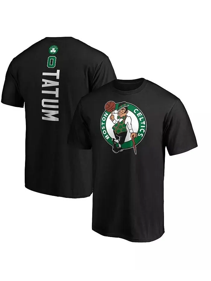 Мужская черная футболка с именем и номером плеймейкера команды Boston Celtics Джейсона Татума — изображение 1 из 2