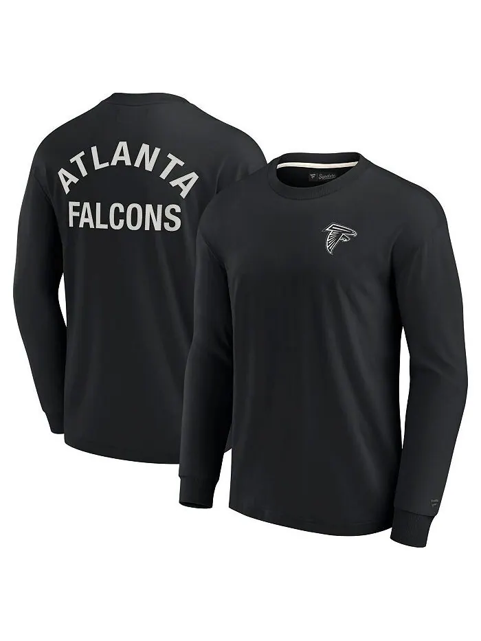 Черная супермягкая футболка с длинным рукавом для мужчин и женщин Atlanta Falcons Fanatics Signature — изображение 1 из 3