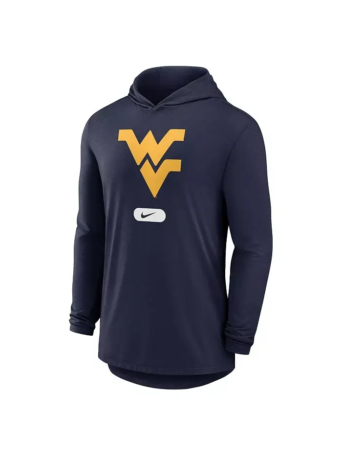 Мужская легкая толстовка с длинными рукавами West Virginia Mountaineers в темно-синем цвете Nike — изображение 3 из 3
