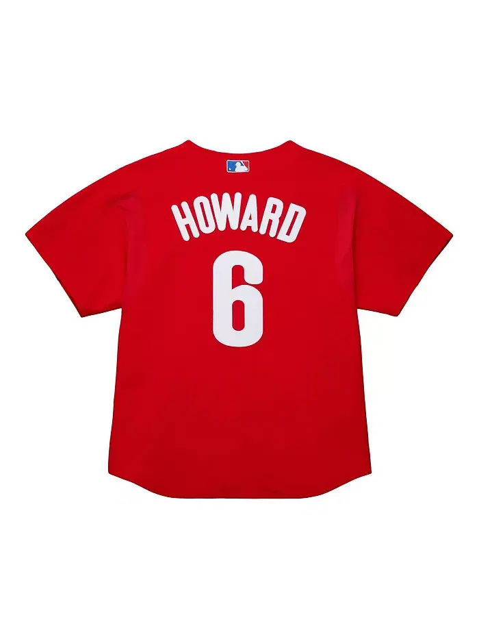 Мужская тренировочная бейсбольная майка Ryan Red Philadelphia Phillies из коллекции Cooperstown — изображение 3 из 5