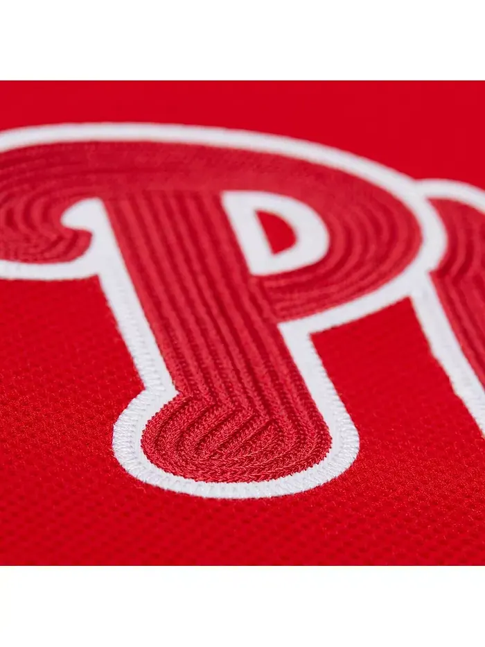 Мужская тренировочная бейсбольная майка Ryan Red Philadelphia Phillies из коллекции Cooperstown — изображение 4 из 5