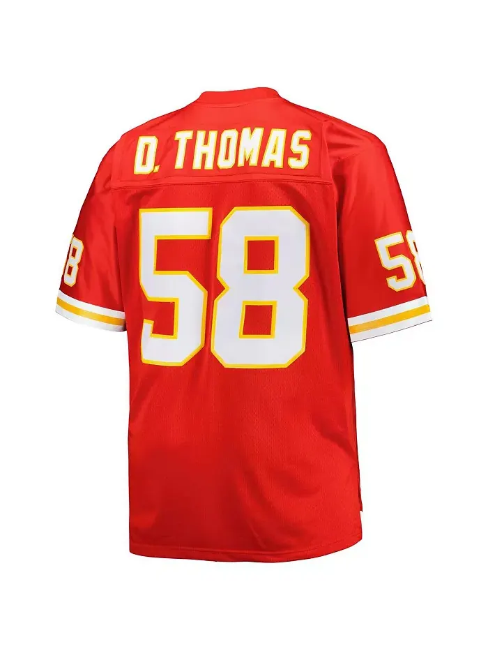 Мужская реплика джерси Derrick Thomas Kansas City Chiefs 1994 года, красная, для высоких и полных — изображение 2 из 3