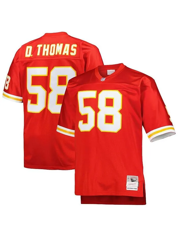 Мужская футболка Derrick Thomas Red Kansas City Chiefs Big and Tall 1994 года, реплика вышедшего на — изображение 1 из 3