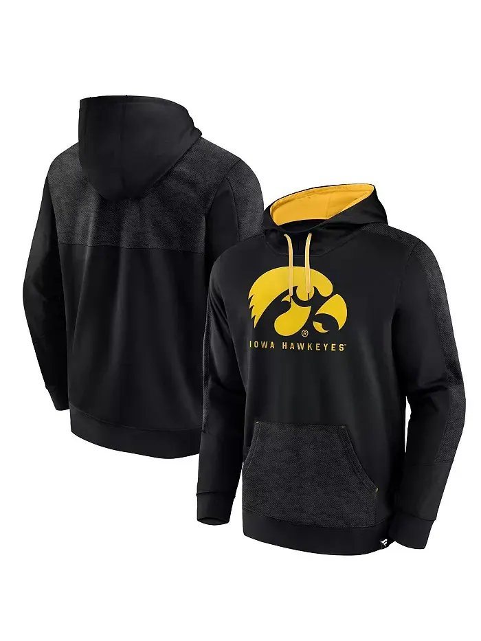 Мужская черная толстовка с капюшоном Iowa Hawkeyes Defender Fanatics — изображение 1 из 3